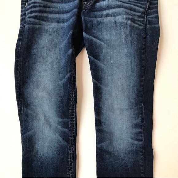 Outpost Makers Buckle Factory Distressed Button Fly Slim Straight Leg Jeans - Picture 7 of 16